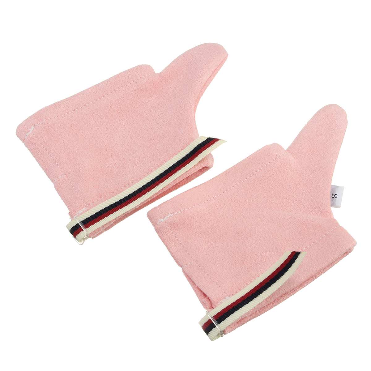 1 par mater barn sea-island fiber tommel sugende smokker hansker baby pekefinger stopp fingerbeskyttelse beskytter baby barn rosa