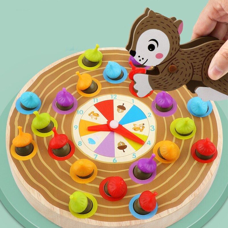 Eekhoorn eikels plukken spel kleur classificatie multiplayer spel puzzel leuk speelgoed voor jongens meisjes 3-10 jaar oud