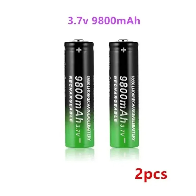 18650 Li-Ion Akku 3,7 V 9800 mAh wiederaufladbare Batterien für LED-Taschenlampe, Lautsprecher, schnelles Aufladen, hochwertiger Akku: Grün