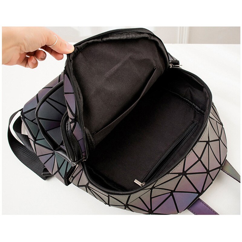 DIOMO 2022 Trend Backpack Purse for Women Preppy Style Small Daypack Geometric Reflective Back Pack for Girls