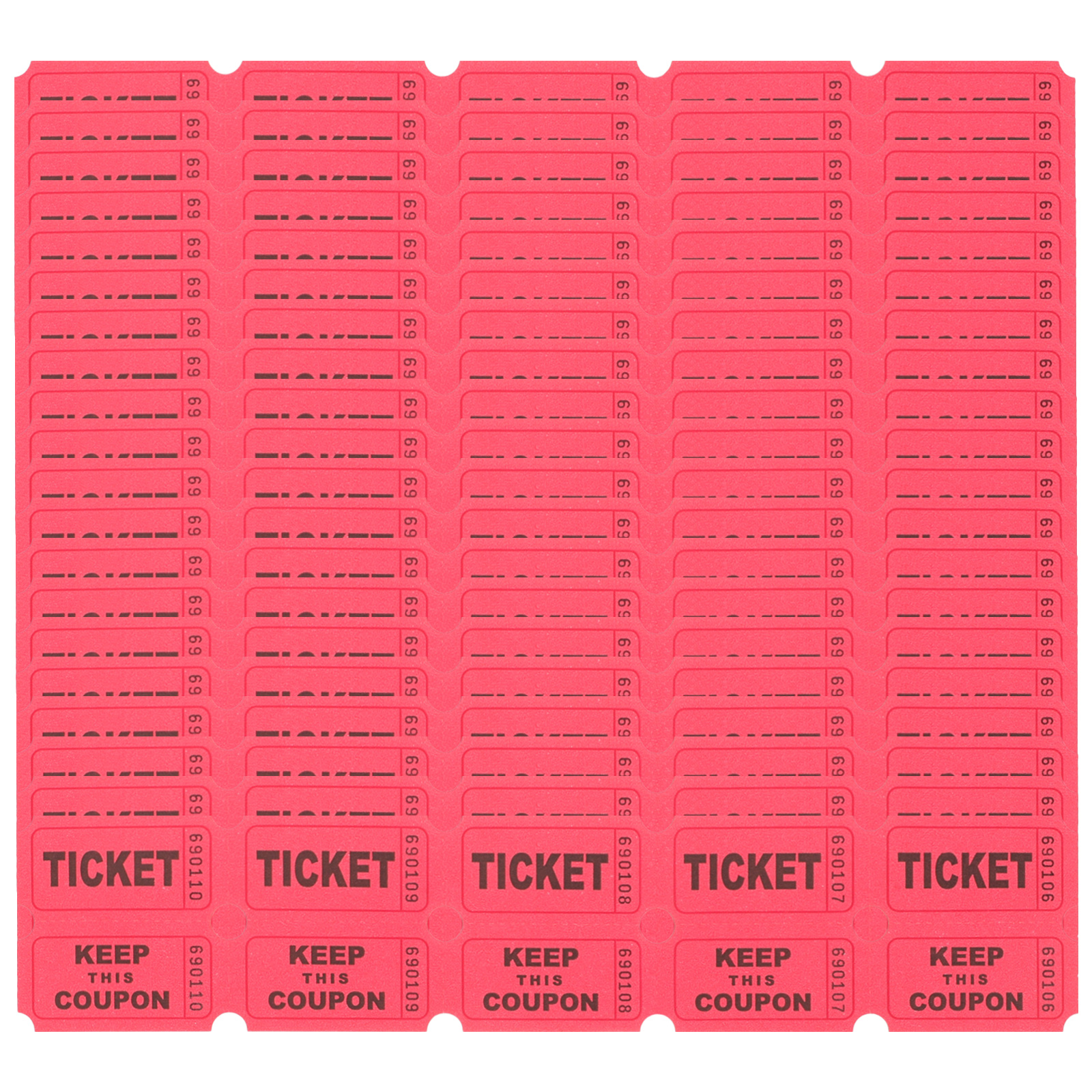 100pcs Paper Classroom Raffle Tickets Tickets Ticket Universal Classroom Raffle Tickets Tickets Ticket Labels Lottery Roll: Red