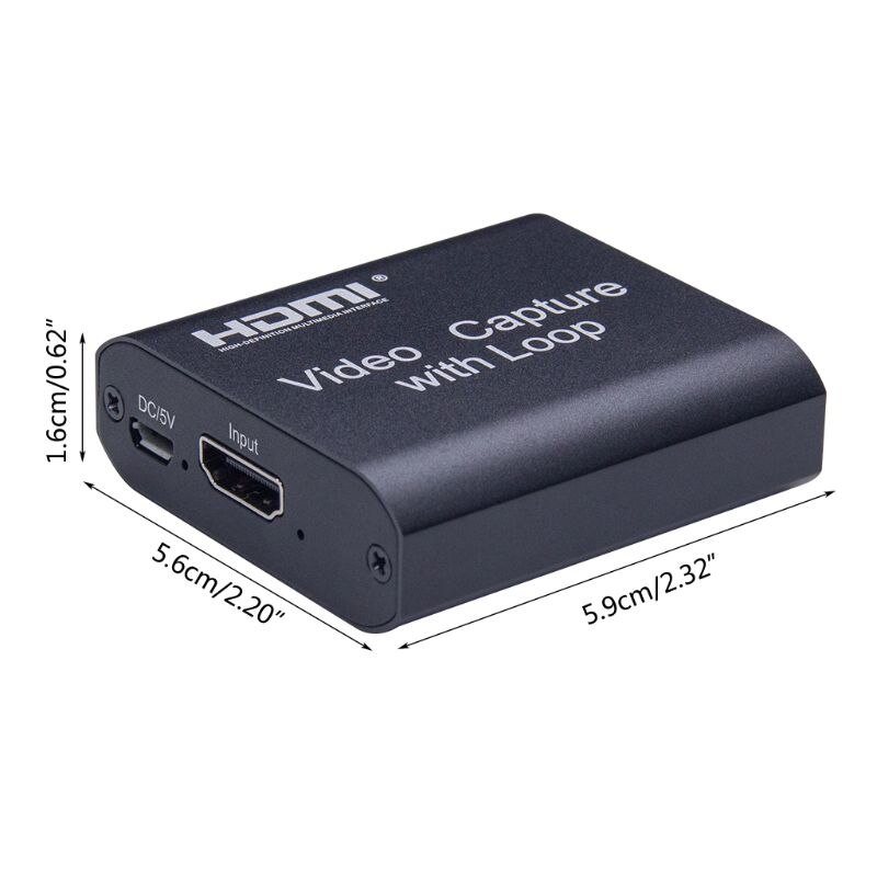 HDMI Video Capture Card Screen Recorder USB2.0 1080P High Definition Game Capture Streamer Device with Loop