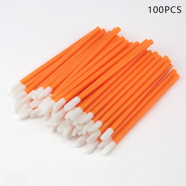 50/100/150Pcs Wimperborstels Wegwerp Lip Borstel Cilia Remover Wimper Extension Accessoires Levert Cosmetica Makeup Tools: Orange 100pcs