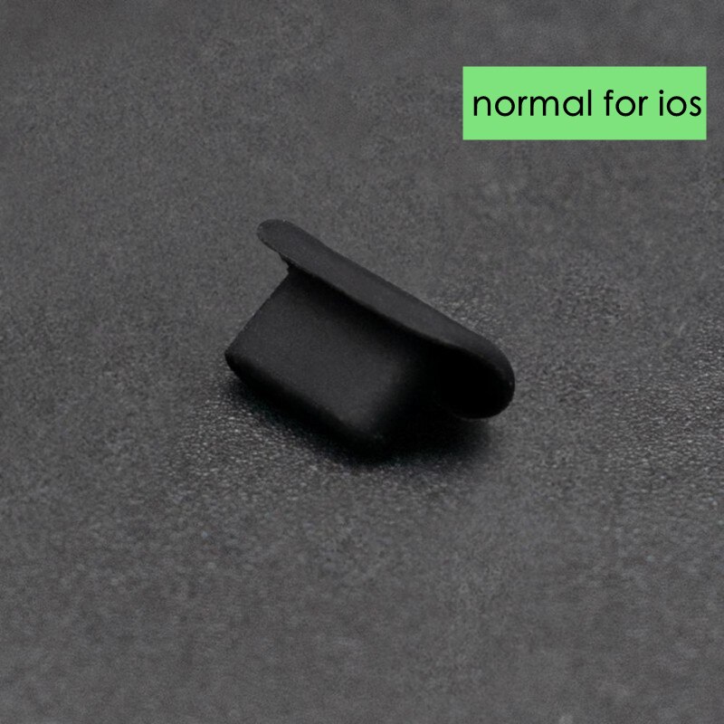 Prise anti-poussière de téléphone en Silicone, anti-perte, Port de chargement micro USB type-c, housse de protection anti-poussière pour iPhone: normal for IOS