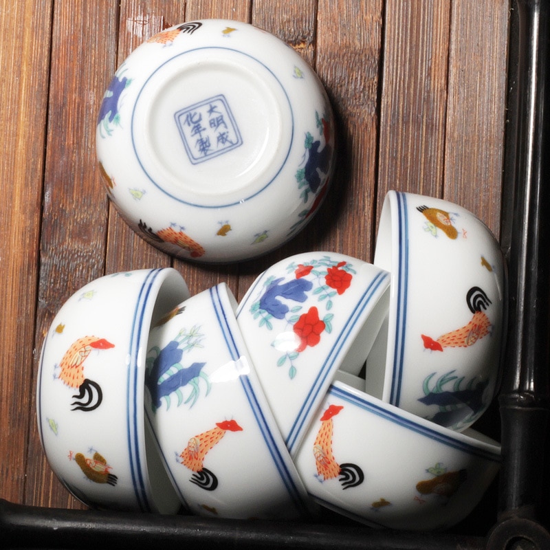 Jingdezhen Cup Ceramic Single Tea Cup Master Cup Cup Pin Ming Bei Forming Of Dou Cai Ji Gang Bei Double Wall Beer Glass
