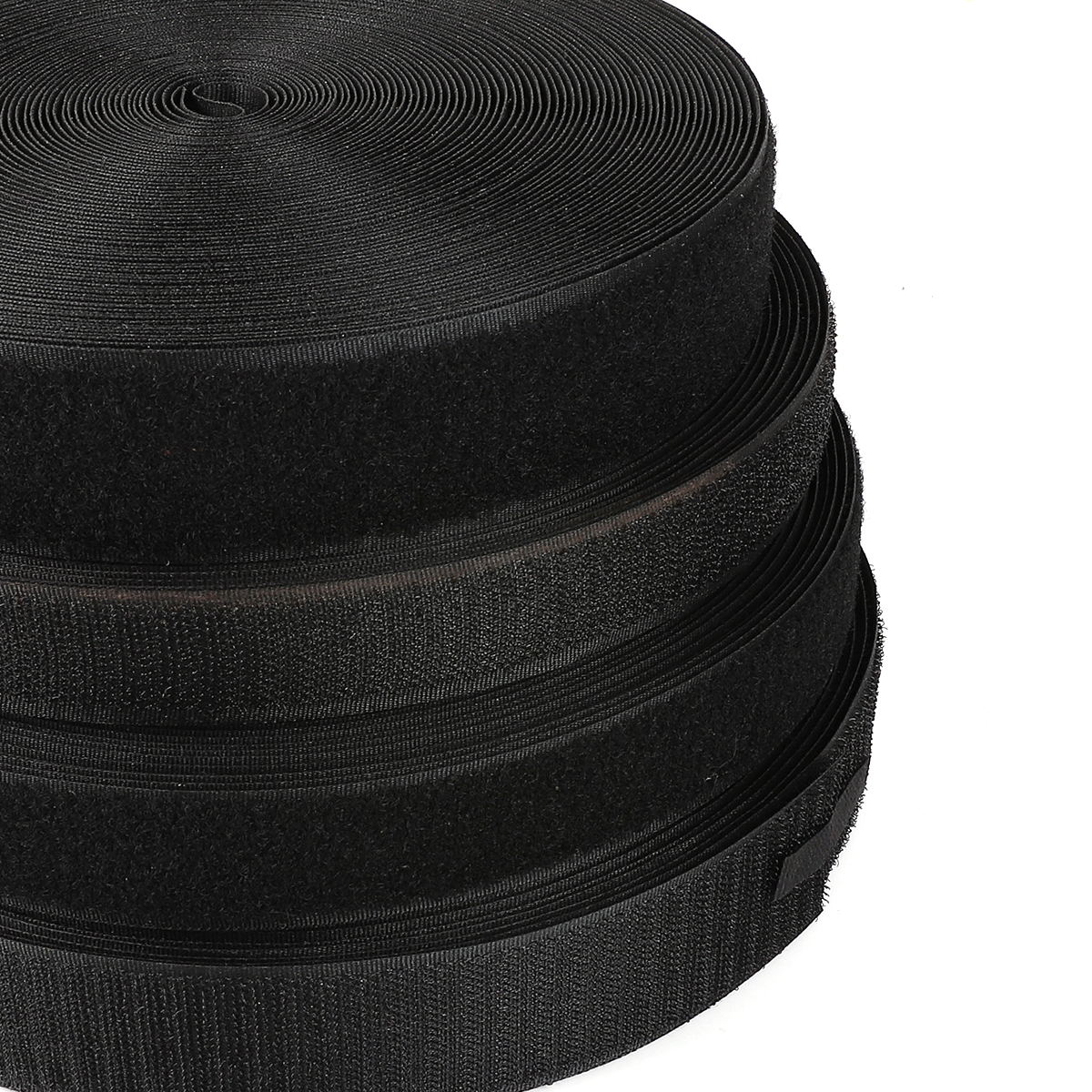 2M 16-40mm Black Not Adhesive Hook and Loop Fastener Tape Sticker Velcros Nylon Magic Tape for DIY Craft Supply Roll Sew On Tape