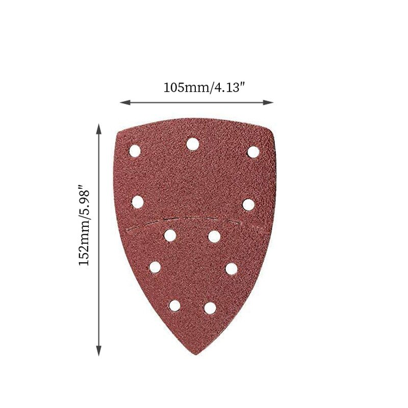 10pc Maus Detail Schleifer Schleifpapier 11 Löcher Dreieckige Schleifpapier für Multi Schleifer Bosch PSM 160A Detail Palme 40-2000 grütze
