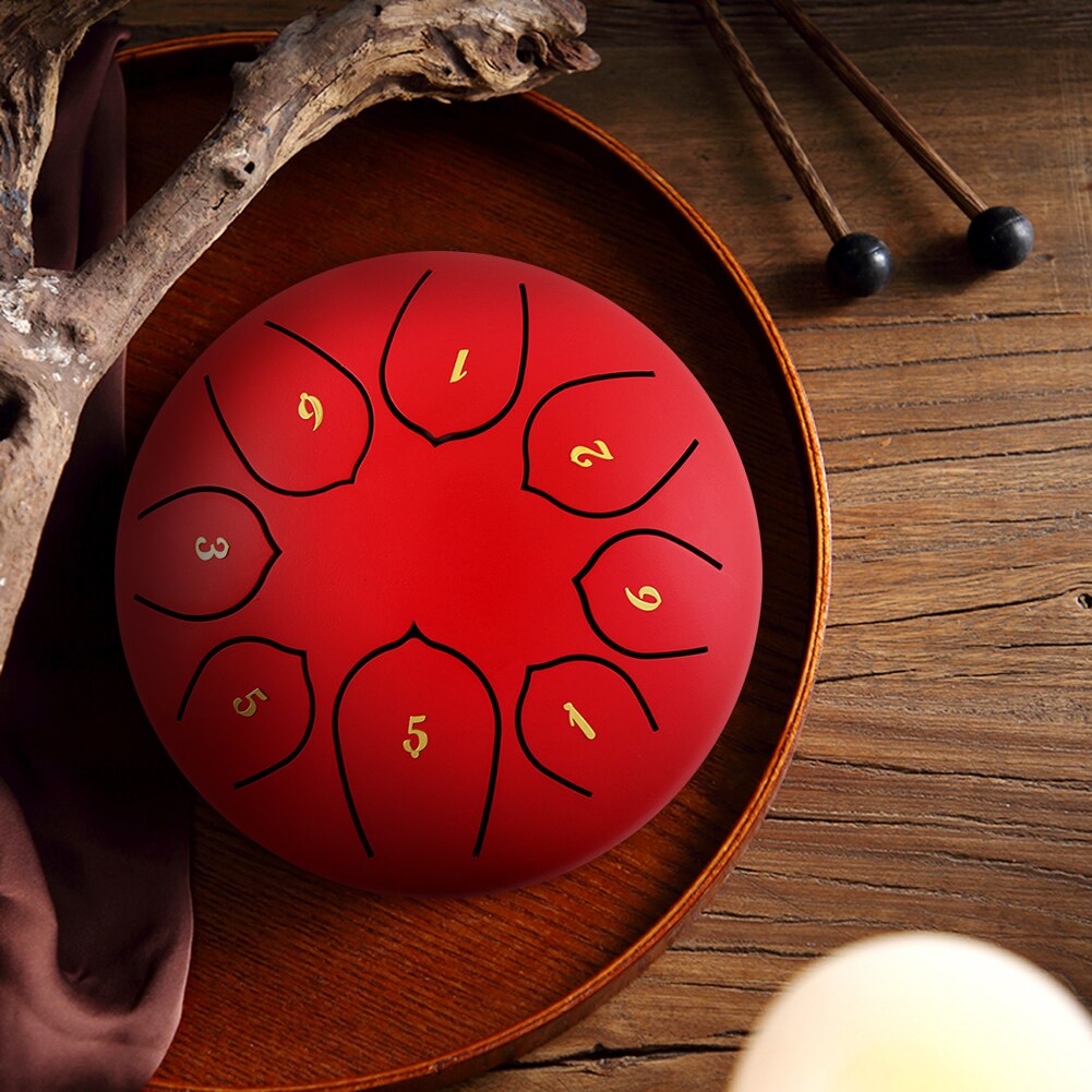 8 Tune Percussion Tambour Réservoir En Acier de 6 pouces Tongue Drum Instruments de Musique Main Casserole Mélomanes Accessoires de Jeu
