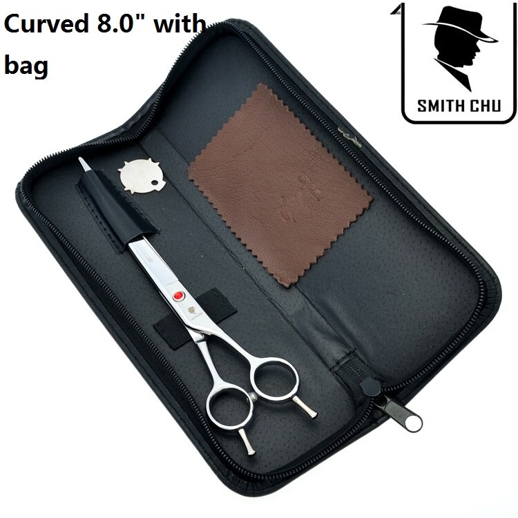 Tijeras de aseo para mascotas Smith Chu, 8 ", Japón 440C, tijeras curvas para cortar el pelo de mascotas, cortadora de pelo B0061C: B0061C-08-80