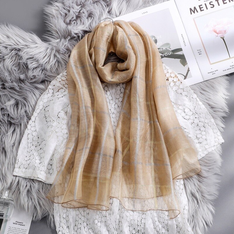 Women Solid Cashmere Scarves Tassel Autumn Soft Warm Lady Wraps Long Scarf White: Khaki