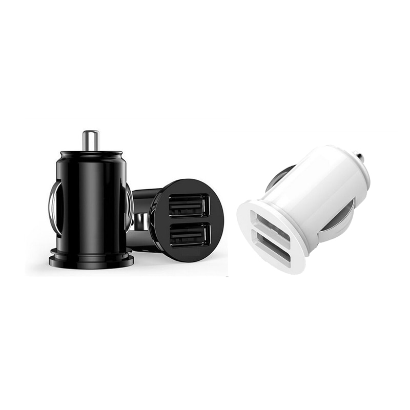 Mini dubbele usb-poorten autolader stopcontact 5v 2.1a dubbele 2 usb-poort autoladers oplaadadapter voor iphone samsung xiaomi