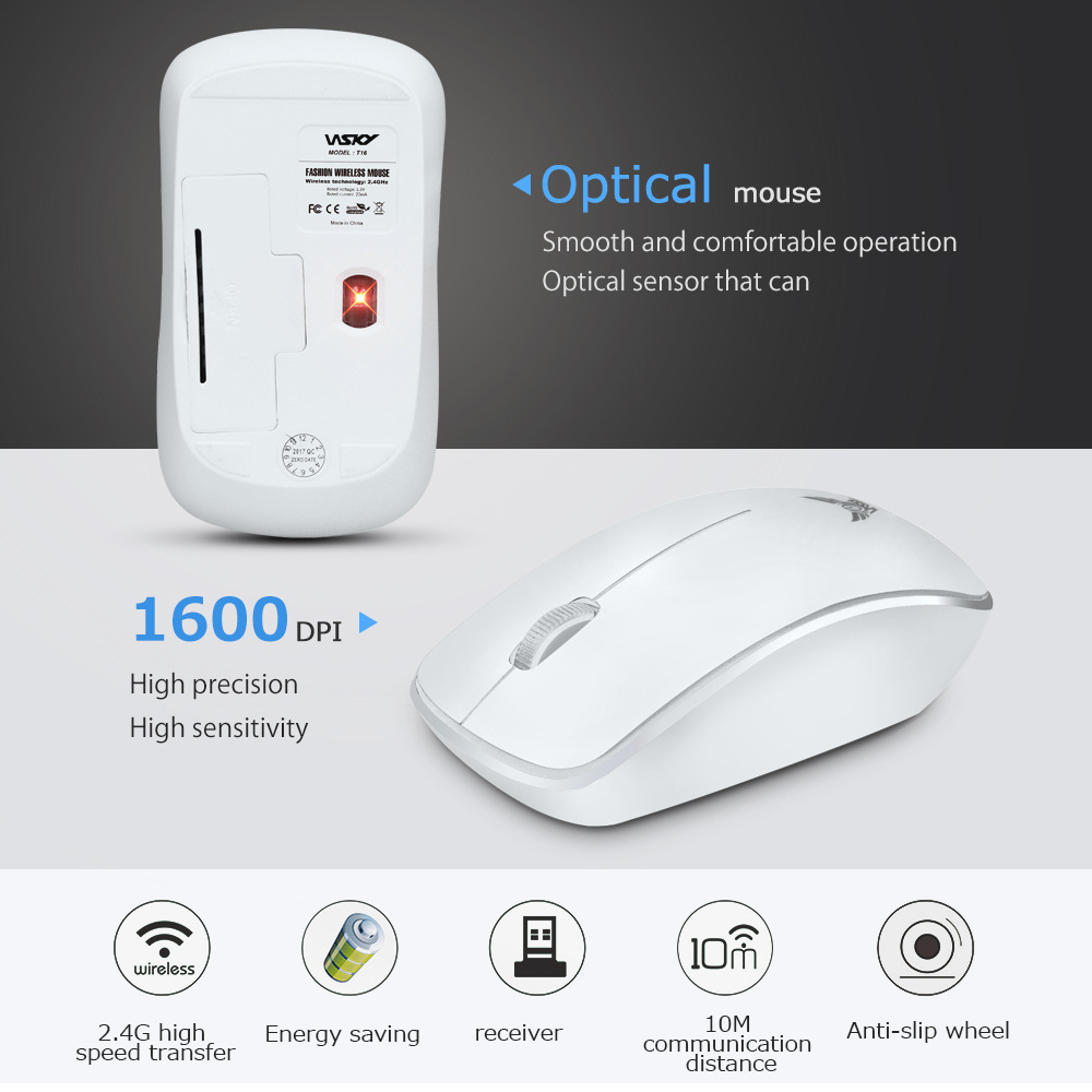 1600 DPI Optical Mouse Wireless 2.4GHz Mouse 3 Buttons Computer Mice For Laptop Mice PC