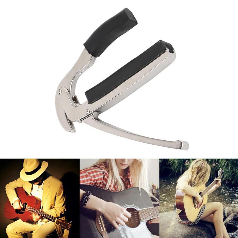 Akoestische elektrische tune snelwissel trigger gitaar capo sleutel klem voor gitaar ukelele accessoire tool, zilver