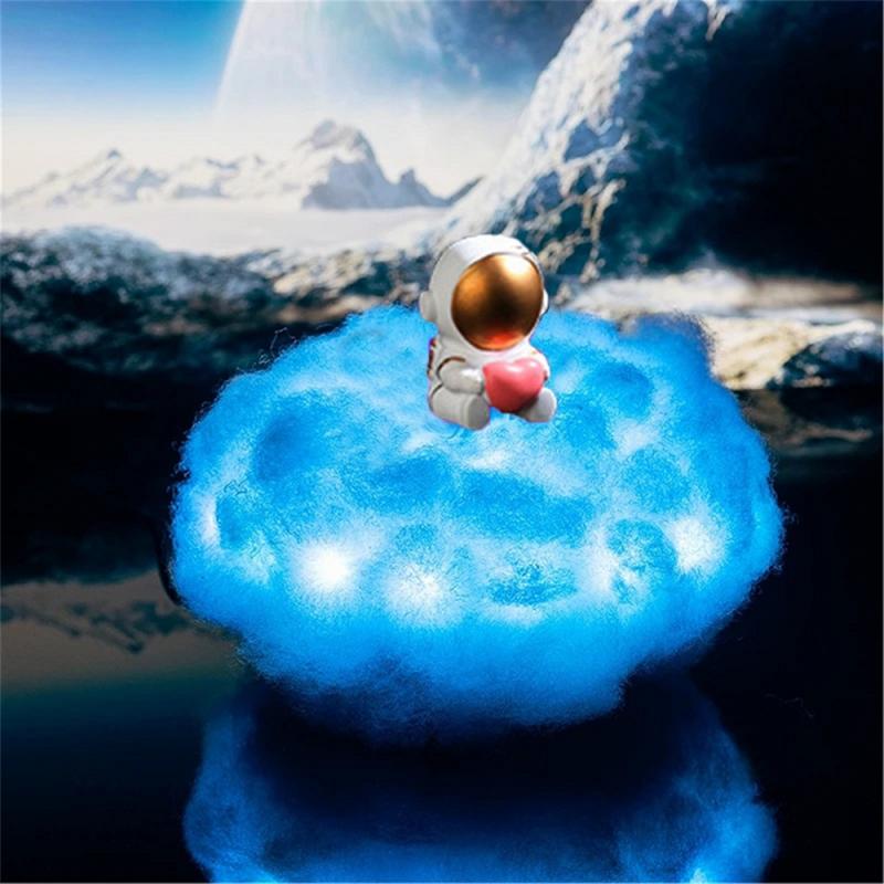 Astronaut Wolken Nachtlampje Ruimte Astronaut Led Lamp Nachtlampje 3D Regenboog Effect Kleurrijke Wolken Licht Met Afstandsbediening: 6