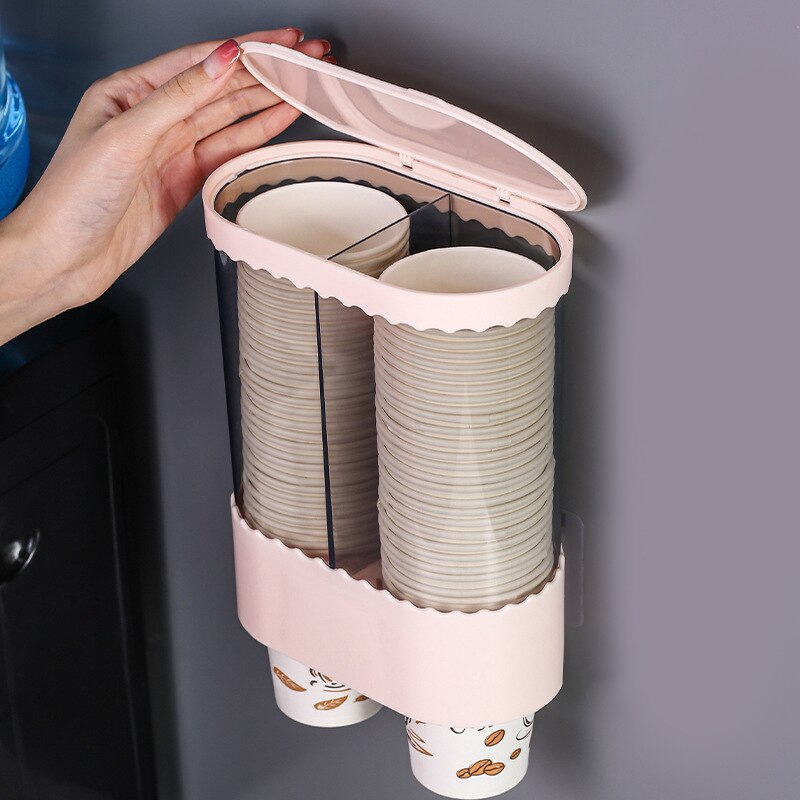 Dispensador de vasos de papel, dispensador de vasos automático desechable, soporte de vasos para el hogar, la Oficina y el Hospital