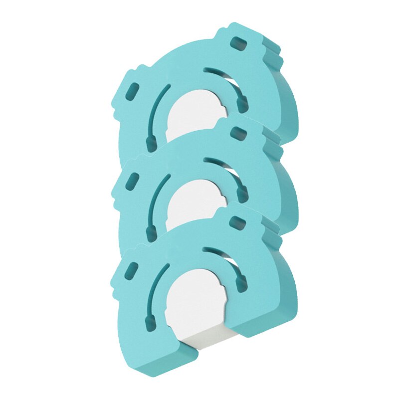 Door Stopper Baby Safety Cartoon Animal Thick Door Block Anti-Pinch Hand Kids Children Finger Protect White Eva Door Stoppers: 3PCS Blue