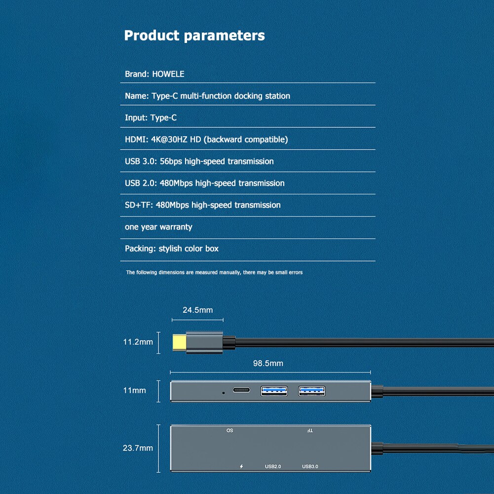 Usb 3.0 高速ポートタイプc 6 で 1 usbタイプcハブusb 3.0 2.0 pd hdmiアダプタドックtfカードリーダーmacbook proの