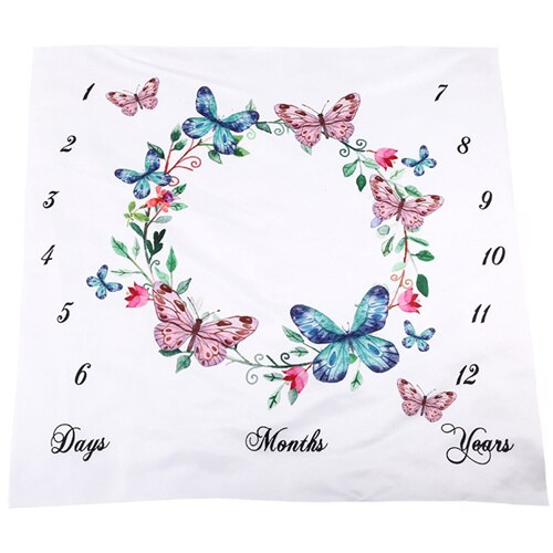 Baby Baby Milestone Deken Foto Fotografie Prop Dekens Achtergrond Doek Kalender Bebe Jongen Meisje Foto Accessoires 100X100 Cm: BPP016