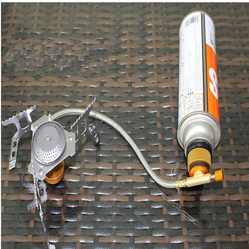 Utomhus spis brännare för camping adapter split typ ugn omvandlare kontakt auto-off gas patron tank ugn konverterare