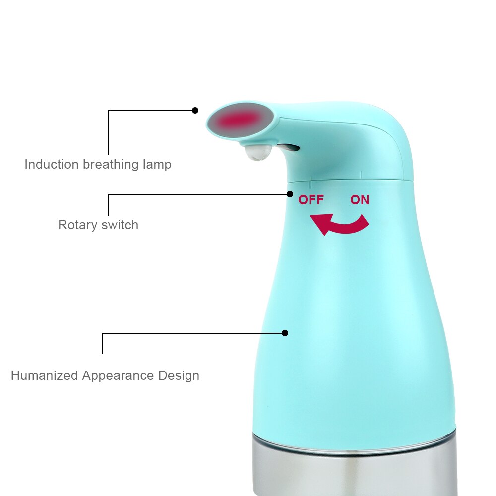 250ml Battery Powered Automatic Sensor Soap Dispenser Touchless Foaming Soap Dispenser Bathroom Kitchen Soap Bottle