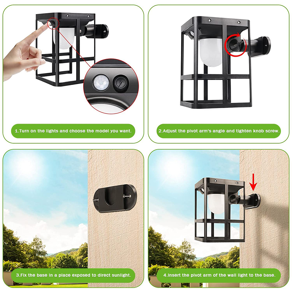 LITOM Solar LED Outdoor Light Waterproof Garden Decor Lamps for Balcony Courtyard Street Wall Light Garden Outdoor Solar Lamp