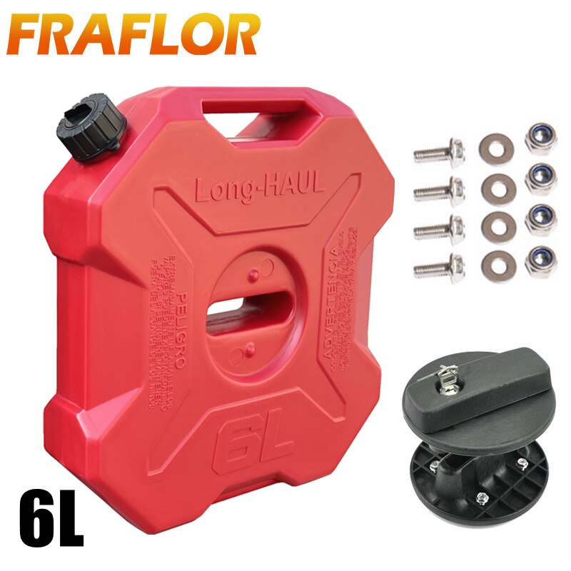 Jerrycan-tanque de combustible para motocicleta y coche, lata de gasolina de 6 litros, negro, verde, rojo, de repuesto