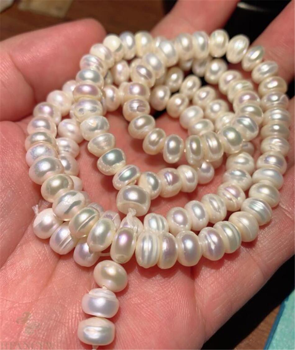 7-8mm Naturale Barocco bianco pera 108 mala del Braccialetto Della Collana braccialetto Spiritualità Fatti A Mano Elegante Benedica chic Da Polso