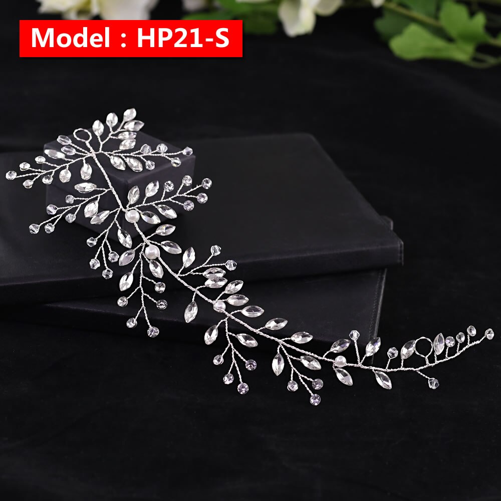 wedding hair accessories bridal hair flower hair piece Bridesmaid hair comb pearl hair clip Silver rhinestones hair jewelry: HP21-S