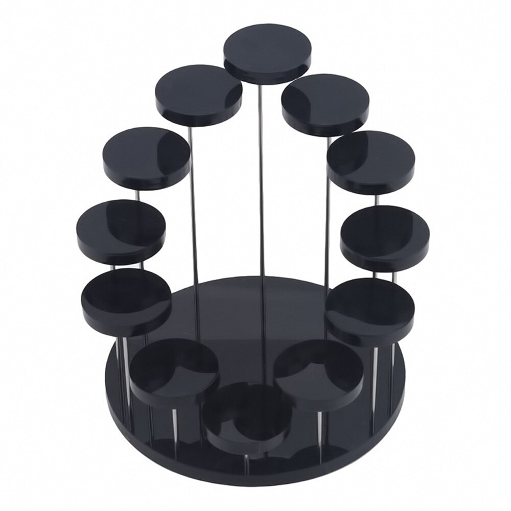 Transparent Black Round Display Stand Ring Props Cosmetic Lipstick Stand Plexiglass Acrylic Jewelry Display Props: Black