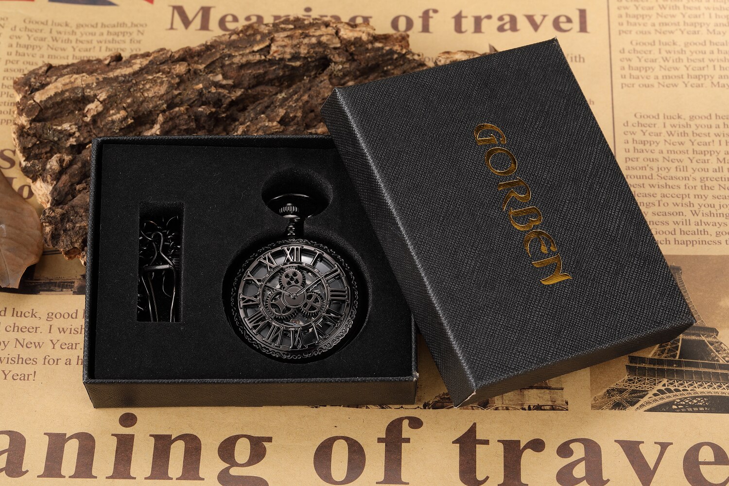 Antiek Zakhorloge Steampunk Vintage Romeinse Cijfers Automatische Mechanische Mannen Horloges Ketting Retro Klok Keten Reloj Hombre: 1with box