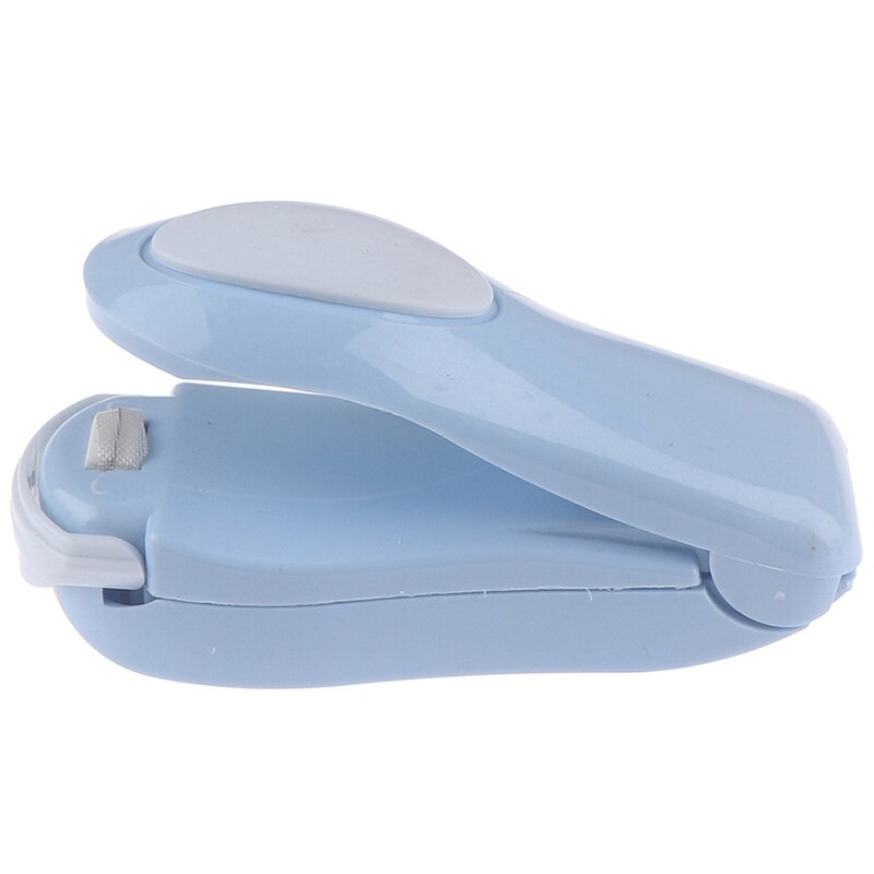 Portable Bag Clips Handheld Mini Electric Heat Sealing Machine Impulse Sealer Seal Packing Plastic Bag Clip work with battery: Blue