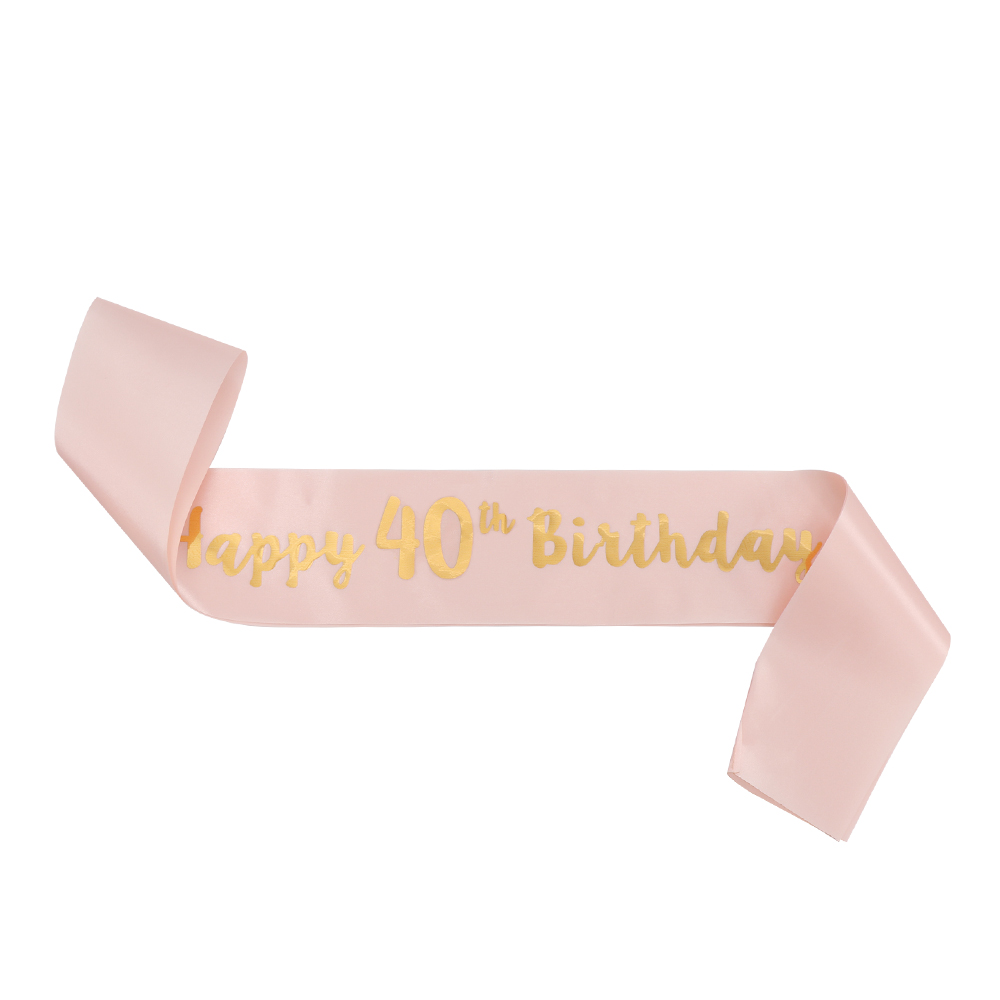 Birthday Funny Sash Rose Gold DIY Ribbon Women Party Decoration Happy 18/21/30/40/50/60 Birthday Girl Romantic Mom Favor