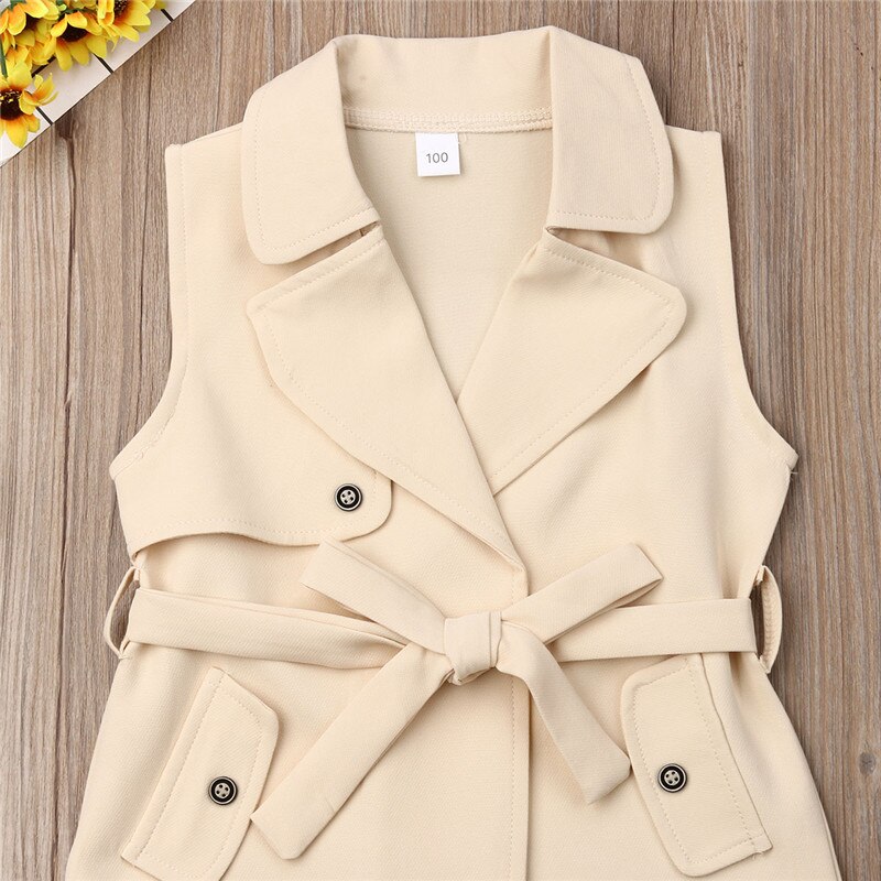 Trench-Coat sans manches pour bébé fille, veste coupe-vent, vêtements d'extérieur, nouvelle