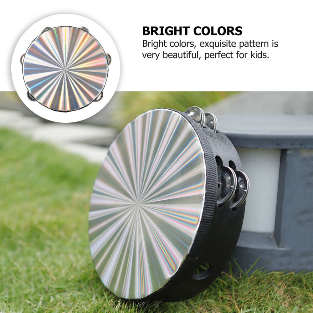 1pc Musical Hand Drum Percussion Printed Bell Drum Handheld Musical Instrument