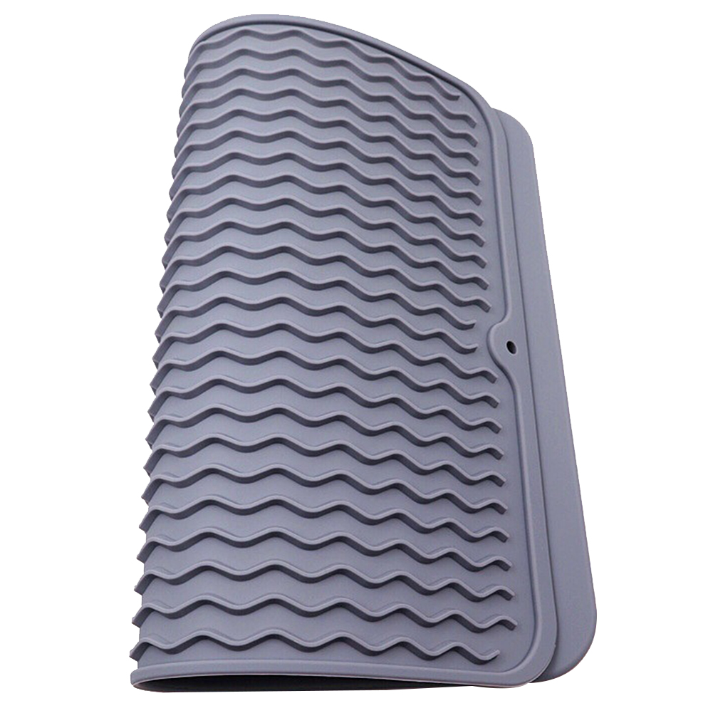 Pad bordsbricka halkfri värmebeständig husgeråd i silikon förtjockad rektangel torkfat avloppsmatta vikbar