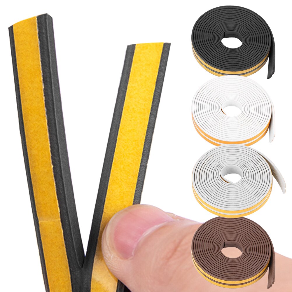 10 Meters Sound Insulation Strip Foam Sticky Self-adhesive Sealing Anti-Collision Rubber Seal Draught Excluder Tape Door Window