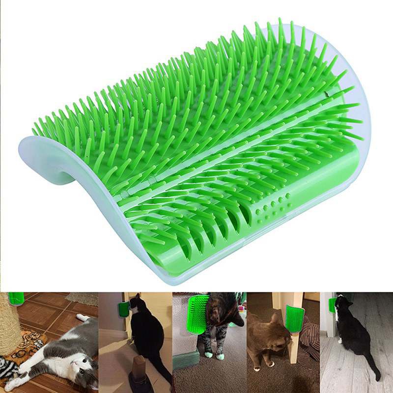 Pet Cats Cat Scratch Board Scratcher Self Grooming Brush Wall Corner Free Hand Cats Face Tickling Massage Comb