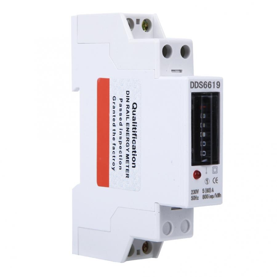 Energy Meter Din Rail 1P Single-Phase Counter Household Appliances 230V DDS6619-001 digital wattmeter