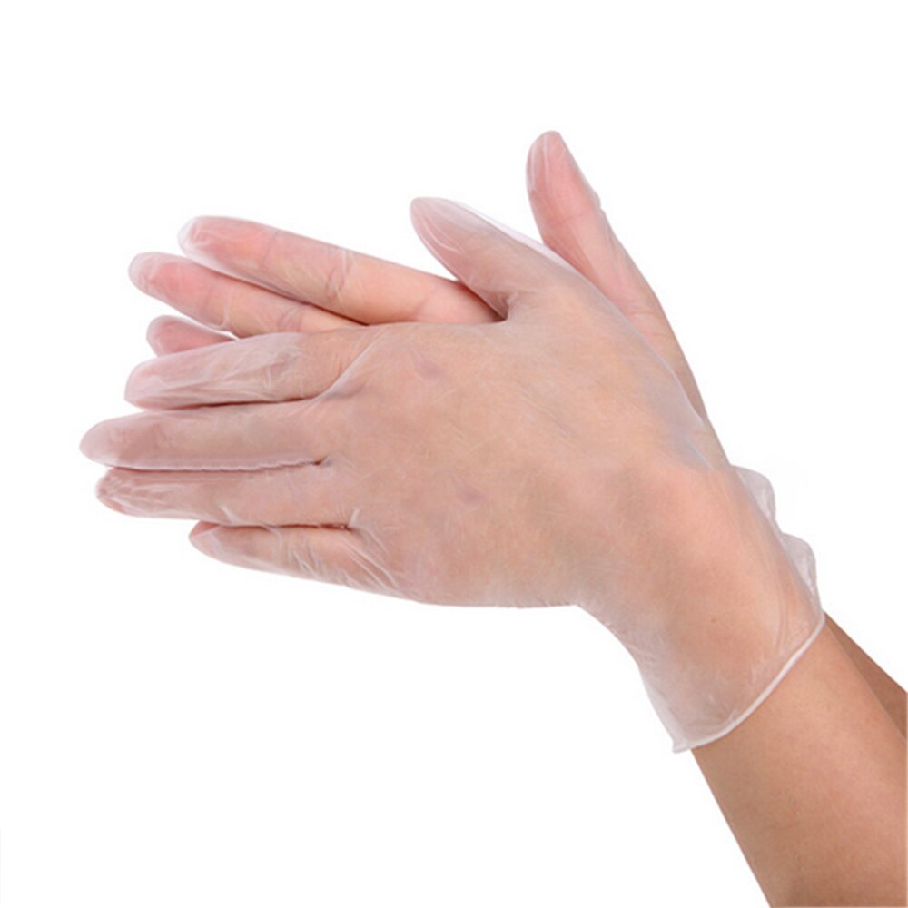 100pz trasparente PVC monouso guanti rimbalzante cibo grado prevenire esposizione guanti mano batterico protezione