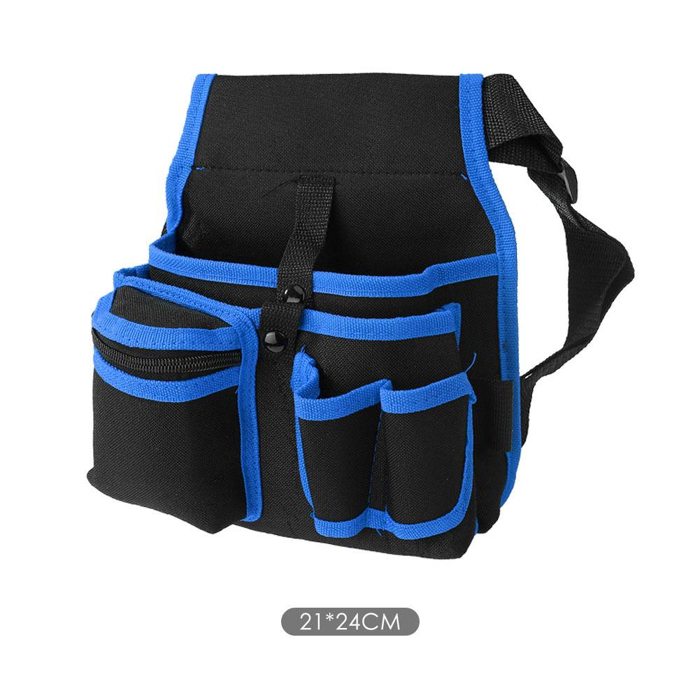 Waist Pockets Electrician Tool Bag Organizer Carrying Pouch Bag Case Wrenches Screwdrivers Pliers Hardware Parts Storage Bags: Black Blue