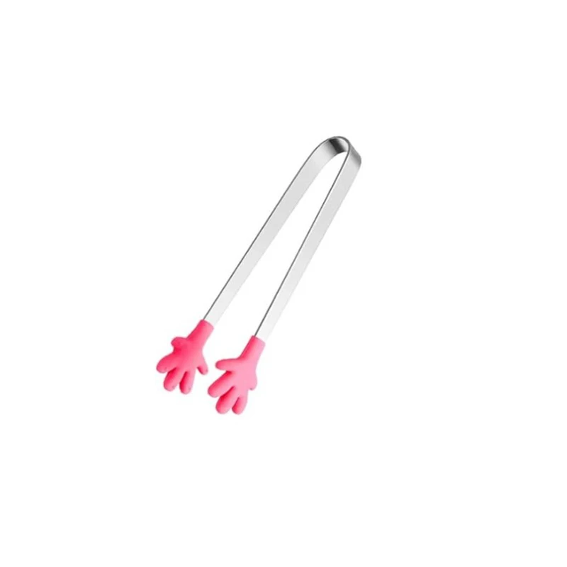 5PCS Mini Tong, Hand Shape Silicone Food Tongs, 5Inch Kid Tongs for Sugar Cubes Kitchen Tongs Perfect for Kids: MULTI