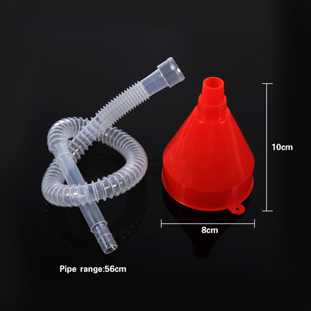 Universal Vehicle Plastic Filling Funnel with Soft Pipe Spout Pour Oil Tool Petrol Diesel