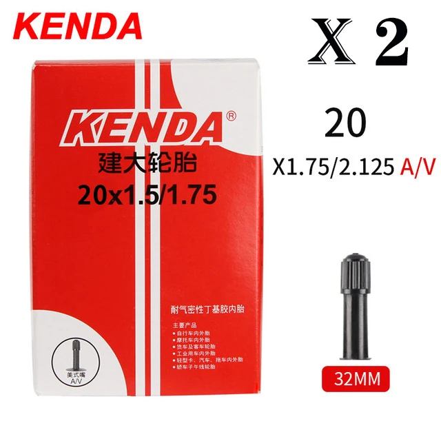 Tubo interno de bicicleta kenda, 2 peças, 20/26/27.5/29/700c/23c schrader presta borracha butílica mtb tubo de bicicleta de estrada pneu interno peças de bicicleta: Laranja