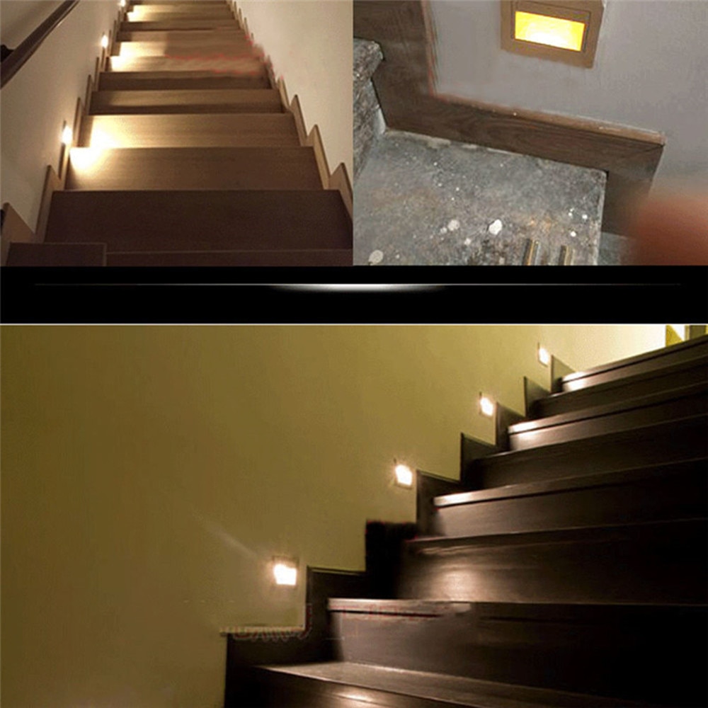 10pcs/lot 86 type 1.5W Modern Recessed Led Stair Light night led Foot light wall lamp led Step ladder Lights 110V 220V