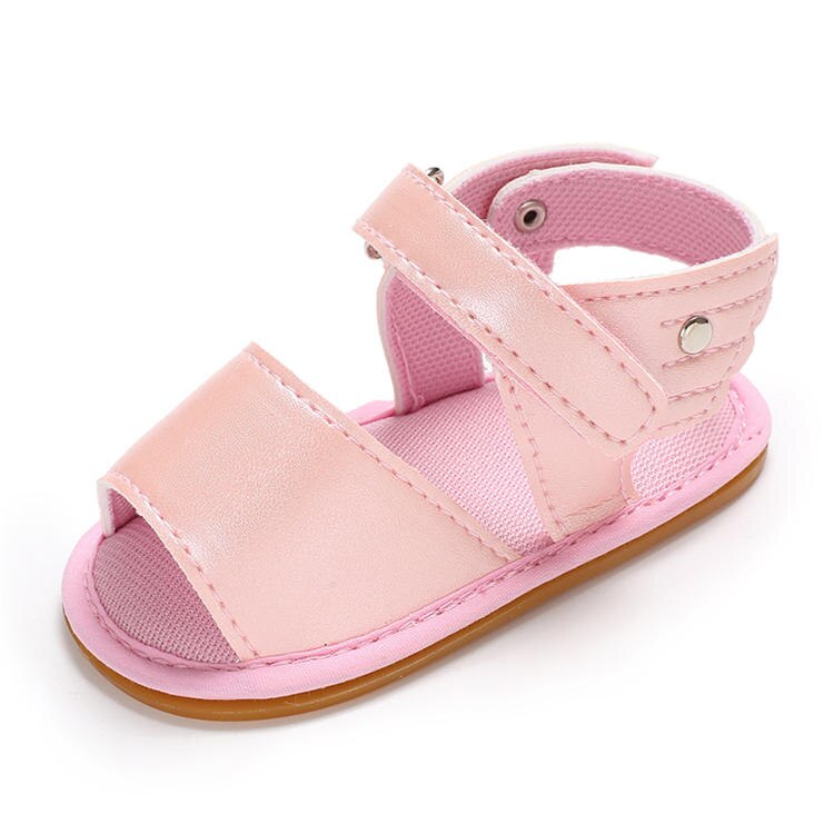 Infant Baby Shoes Girl Sandals Rubber Soft Sole Anti-Slip Summer Pu Wing Newborn First Walker Crib Shoes: Pink / 0-6 Months