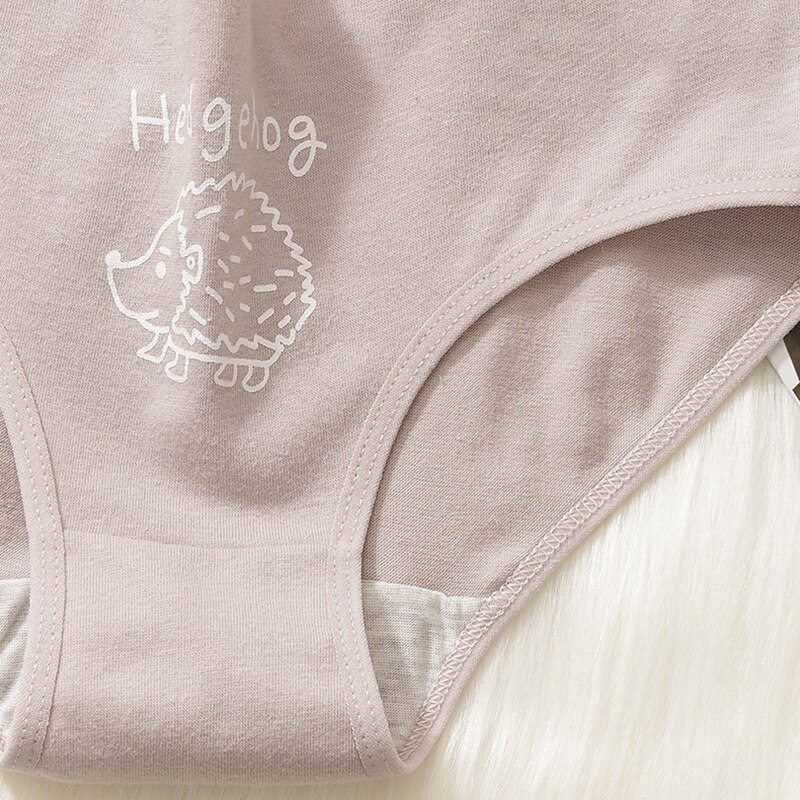 Bragas de algodón con dibujos animados para mujer, ropa interior de tiro medio, suave, cómoda, íntima