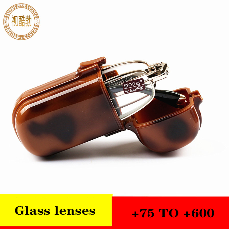 Gafas de lectura plegables elegantes y portátiles para mujer, patillas plegables con estuche, Clip para cinturón, gafas para presbicia