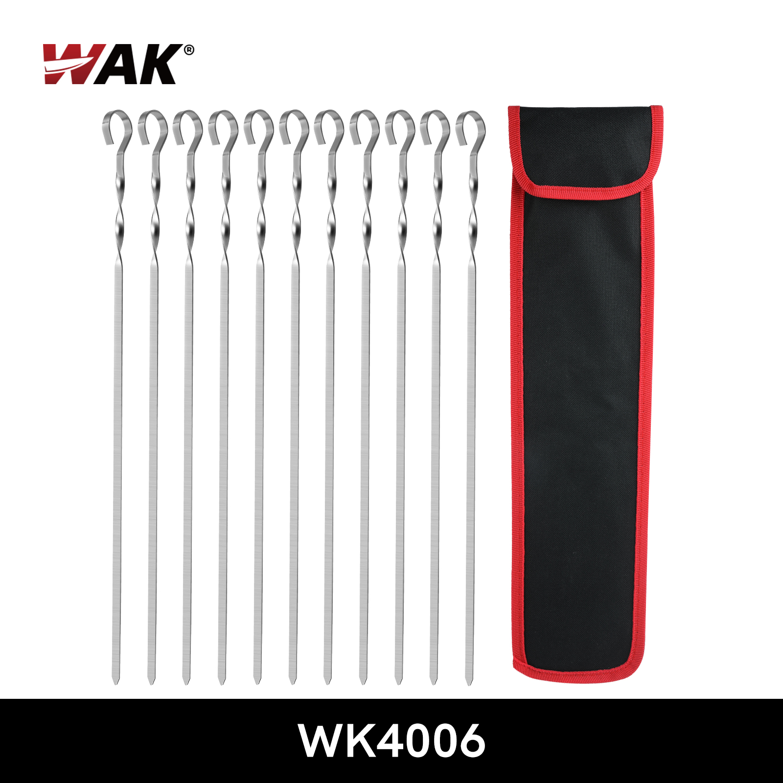 Wak Outdoor 8Pcs Bbq Spiesjes Gereedschap Polijsten Houten Handvat Grill Roosteren Sticks 43.5Cm Camping Bbq Gereedschap Set Opslag tas Kiit: 10PCS skewers