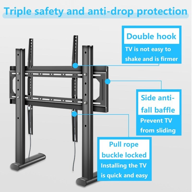 HILLPORT Universal TV Stand Base For 26''-80" Plasma LCD Flat Screen Height Adjustable Monitor Mount Arm Bracket Load DZX5