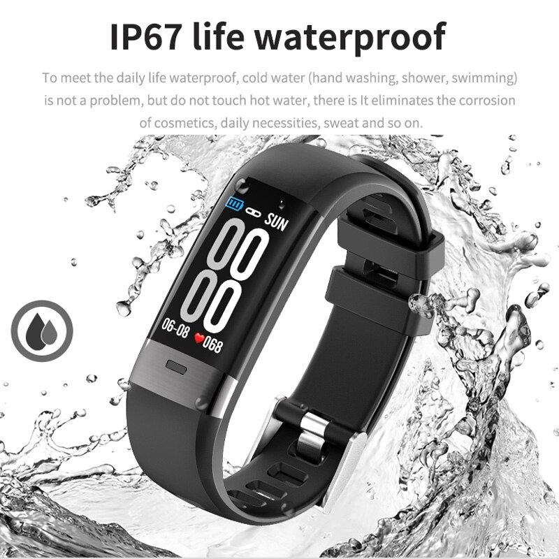 ECG PPG Heart Rate Smart Watch Pedometer Fitness Tracker Color Screen IP67 Waterproof Multi-function Men And Women Bracelet